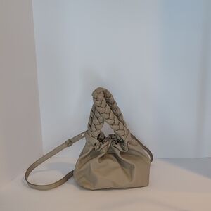 DeMellier Tan Leather Braided Handle Shoulder Bag Excellent Pre-owned Condition